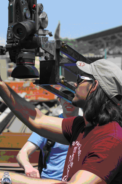 Khurrum directs on location